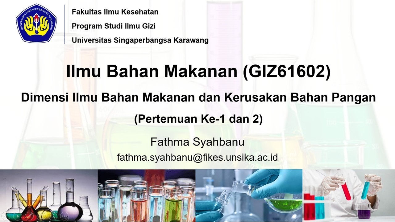 Pertemuan Ke-2 Ilmu Bahan Makanan I Kerusakan Bahan Pangan