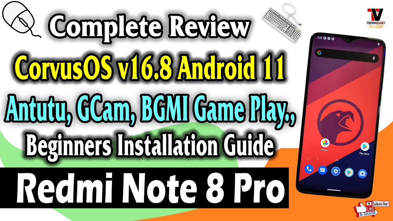 Redmi Note 8 Pro : Corvus OS v16.8 Android 11 (Installation & Complete Detailed Review) Best Review