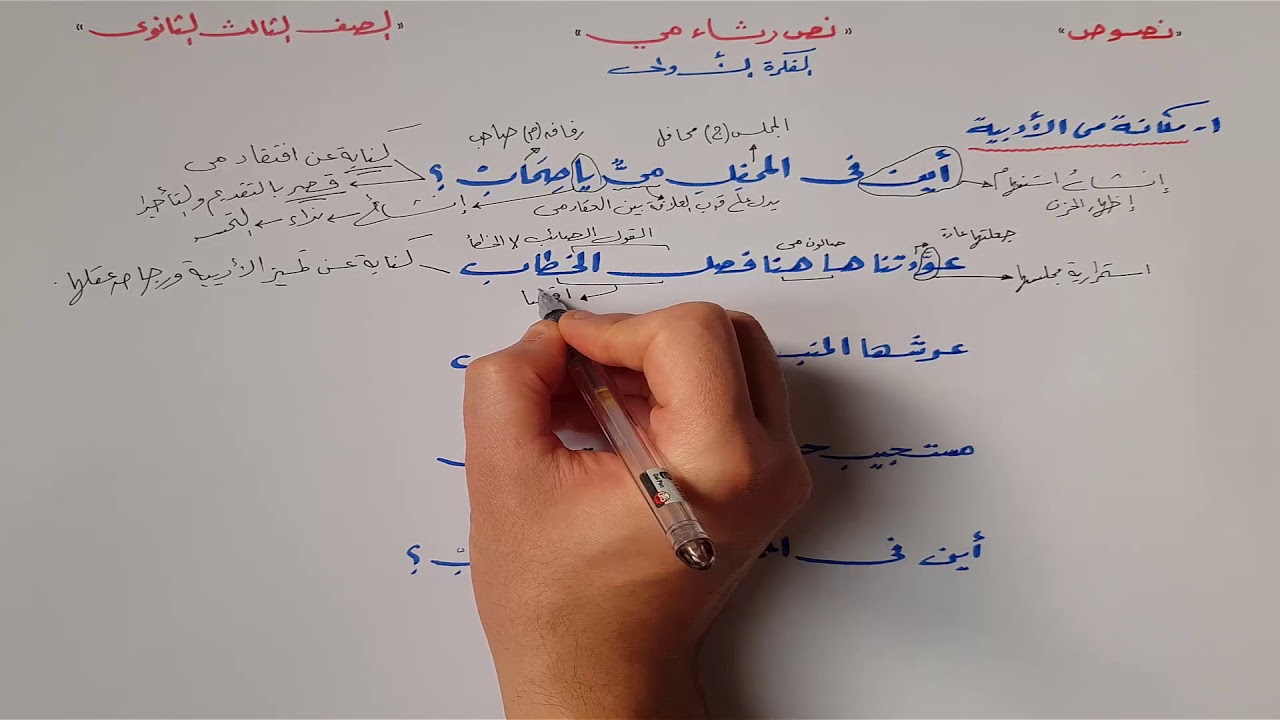 الفكرة الأولى من نص رثاء مي | ثانوية عامة 2020