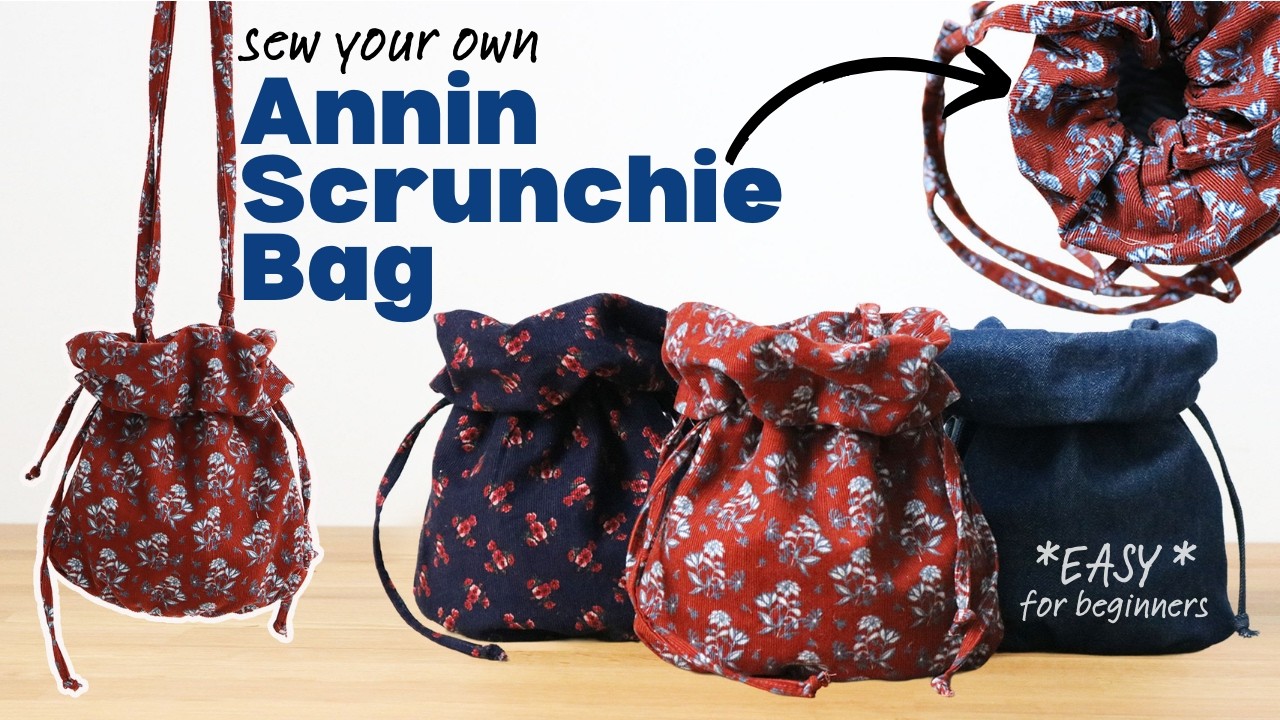 Sew Your Own Drawstring Pouch Purse - Annin Scrunchie Bag Sewalong From Wholecloth Patterns