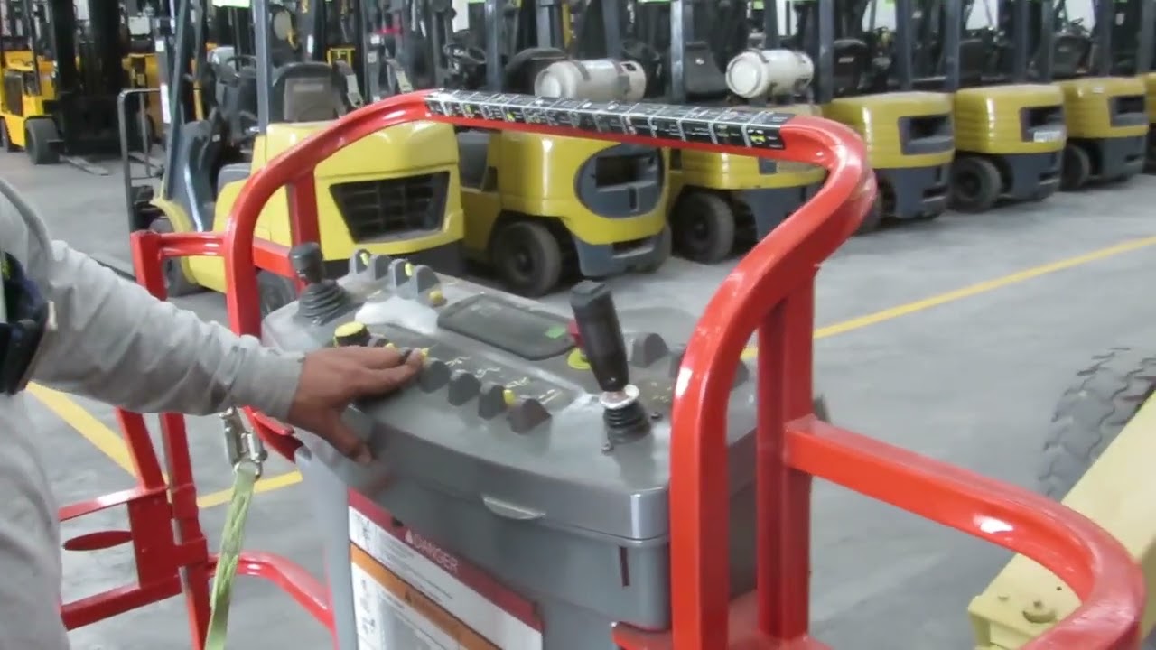 Como Operar o Manejar Plataforma Eléctrica Articulada JLG E450A de 500 Libras, Tablero de Canastilla