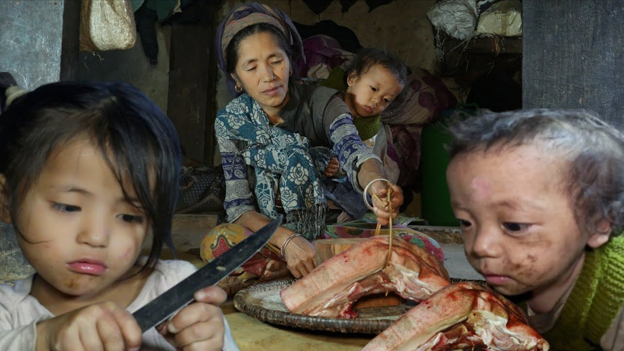 In the mid-eastern rural region of Nepal, organic pork  greens are traditionally cooked in this way.