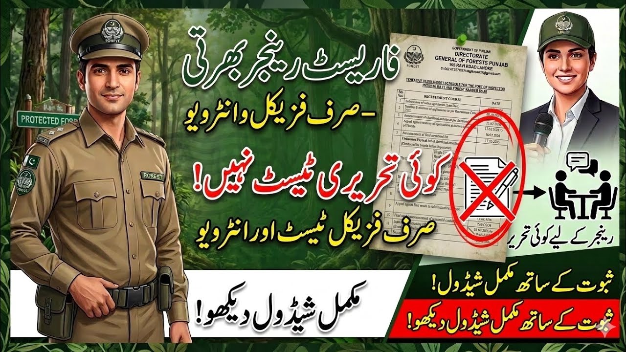 Punjab Forest Dept Jobs 2026 | No Written Test! 🚫 | Direct Interview & Physical Schedule ✅