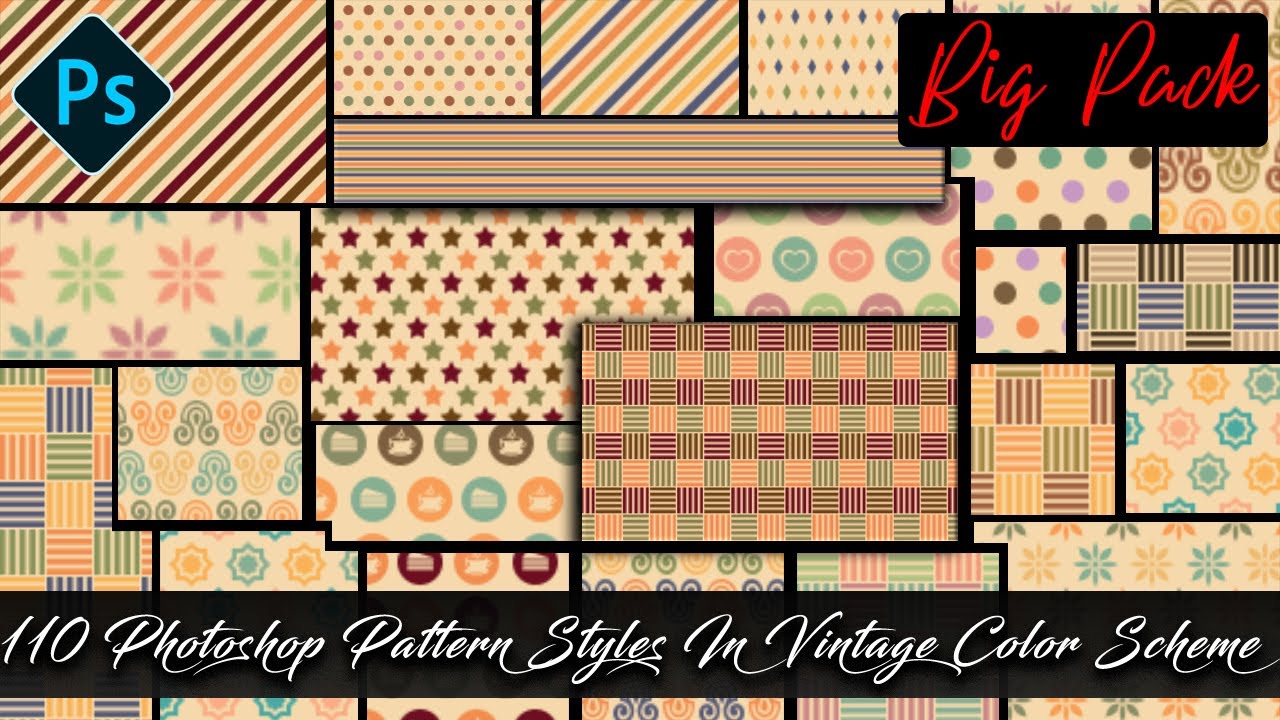 110 Photoshop Pattern Styles In Vintage Color Scheme Download