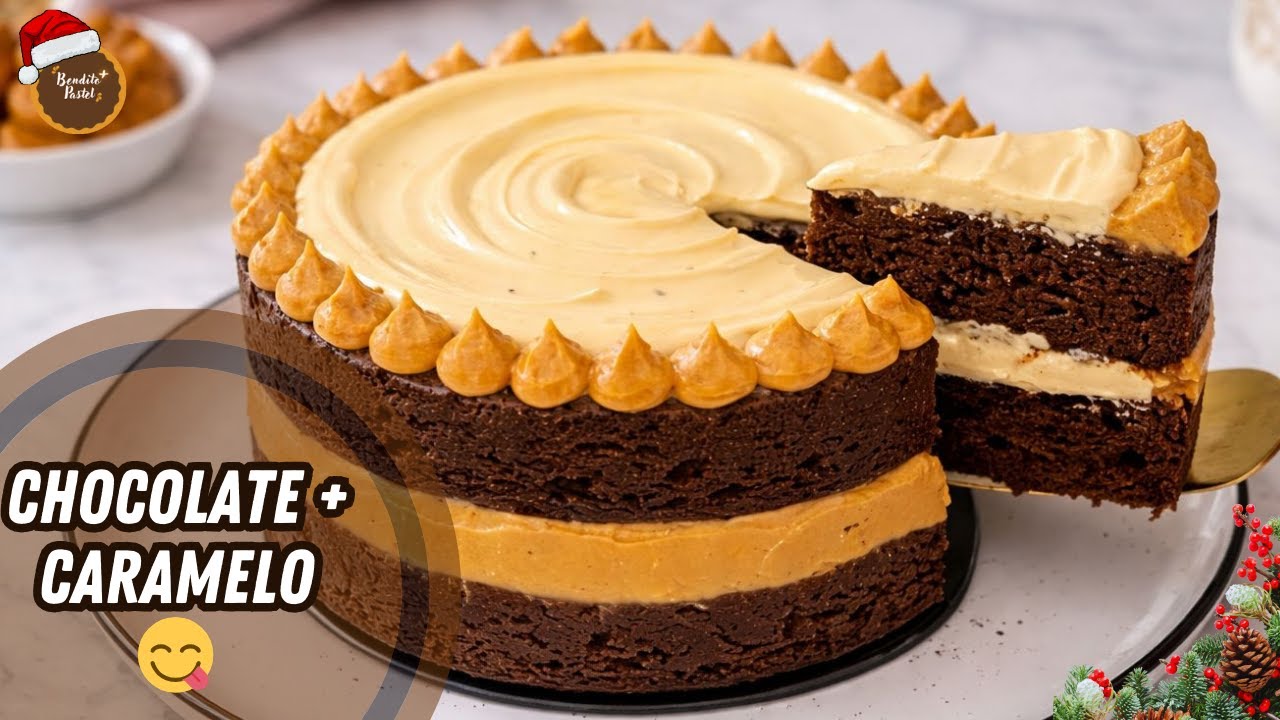 Torta de Chocolate en Licuadora Con Relleno de Crema Caramelo | Extra Fácil