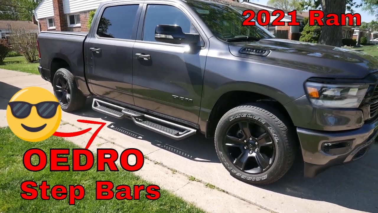 OEDRO Off road Running Boards Bolt-on Side Steps/Nerf Bar, Two Stairs Design Dodge Ram, Jeep, F150..