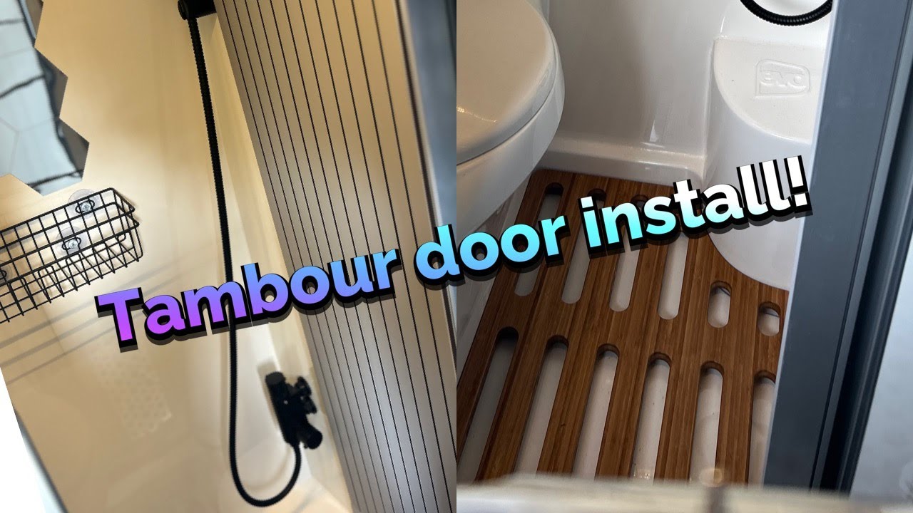 Tambour door install for the Evo shower and 240 test for the Truma electric heater.