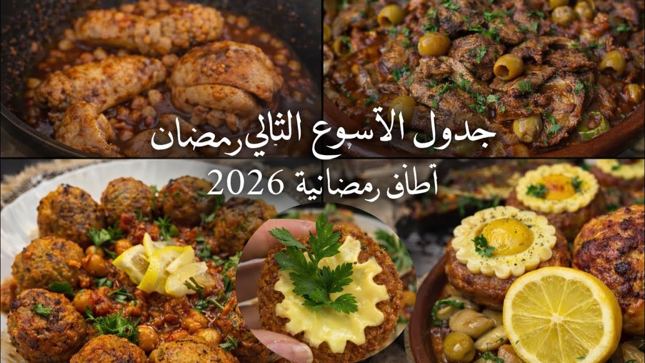 🍽️ جدول الأسبوع الثاني من رمضان | أطباق رمضانية 2026 �اقترحات تنقص عليك التعب و تخمام افكار حصرية