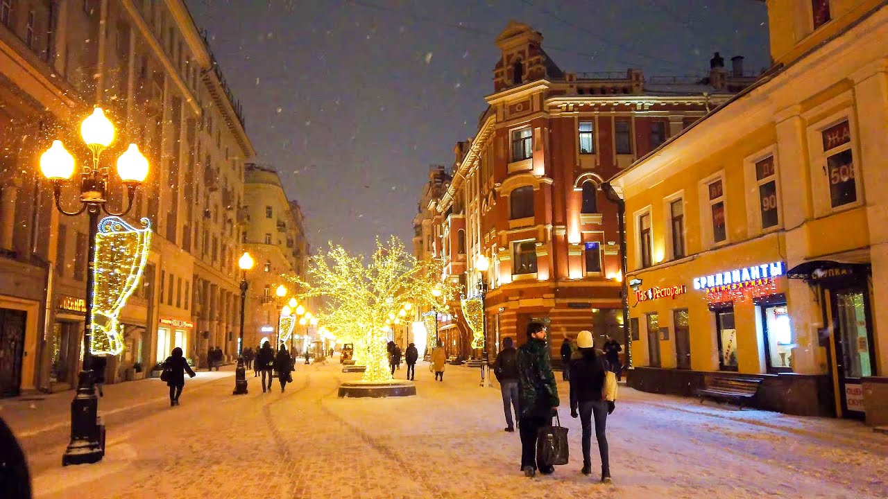 ⁴ᴷ⁶⁰ Прогулка по Москве: Улица Арбат - Метро Арбатская