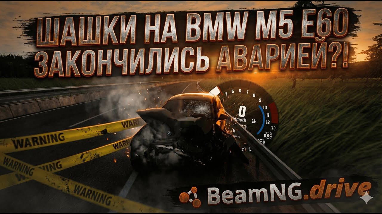 ШАШКИ НА BMW M5 E60, ЗАКОНЧИЛИСЬ АВАРИЕЙ?! BeamNG.drive