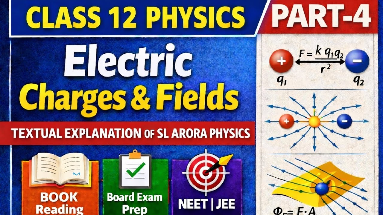 Electric Charges and Fields(Part-4)|| SL ARORA Textual Explanation