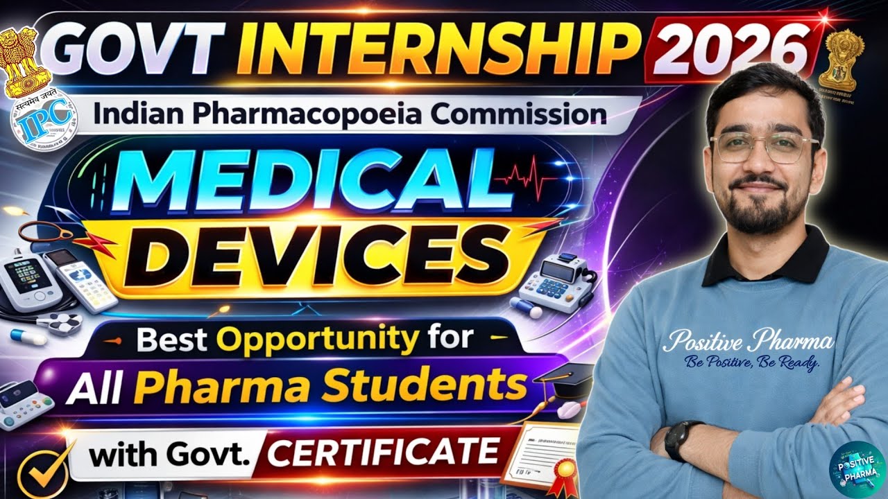 IPC Internship Opportunity for Pharma Students | Medical Devices | MvPI | with Certificate #govt 