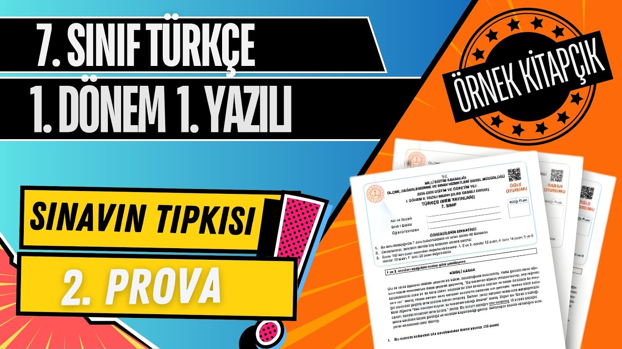 7. Sınıf Türkçe 1. Dönem 1. Yazılı Ülke Geneli Ortak Yazılı Örneği | 2. Tıpkı Prova | 2025-2026