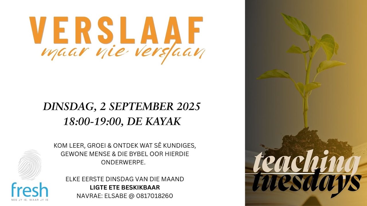 Teaching Tuesday - Verslaaf, Maar nie verslaan