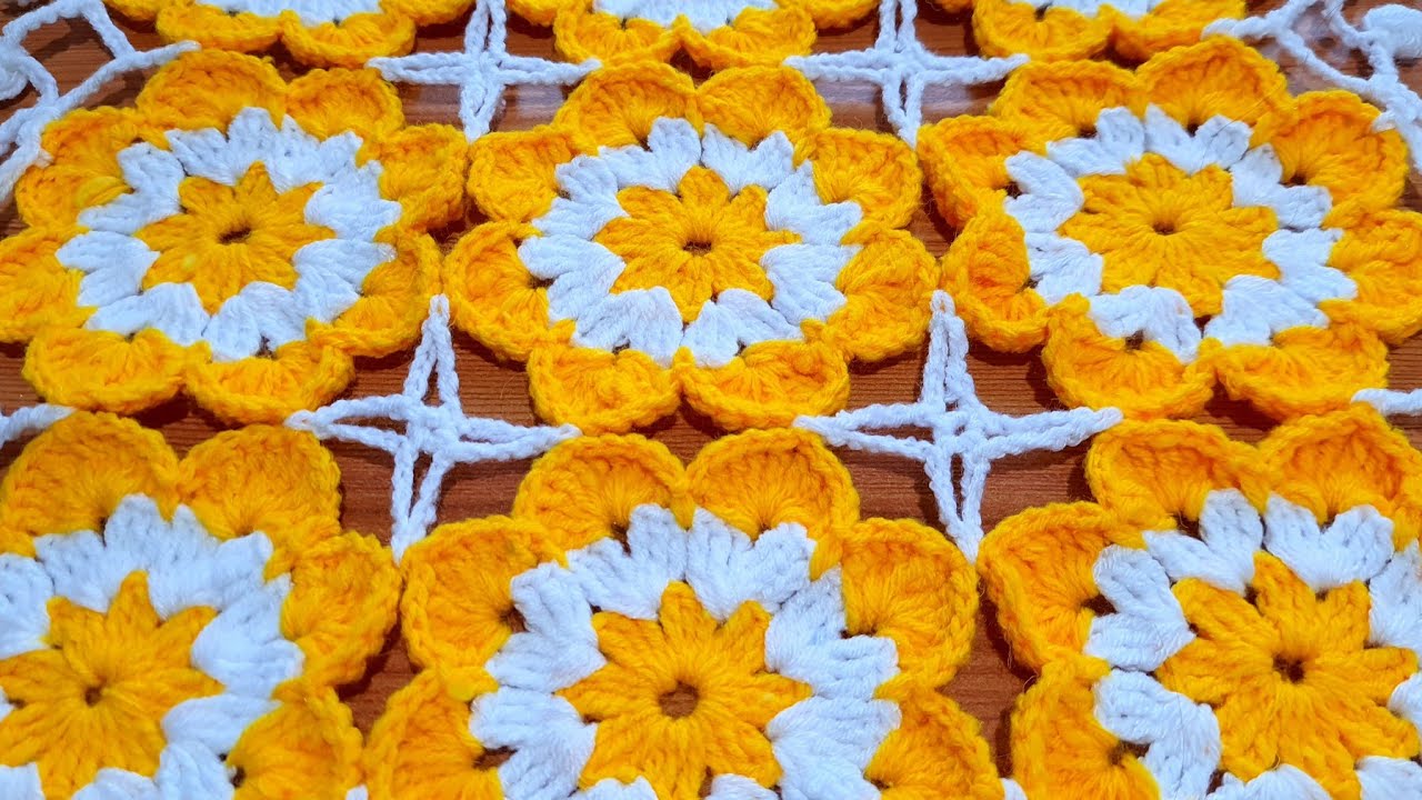 Table cover, Crochet table mate, Square thalposh, woolen table mat @SantoshAllArt