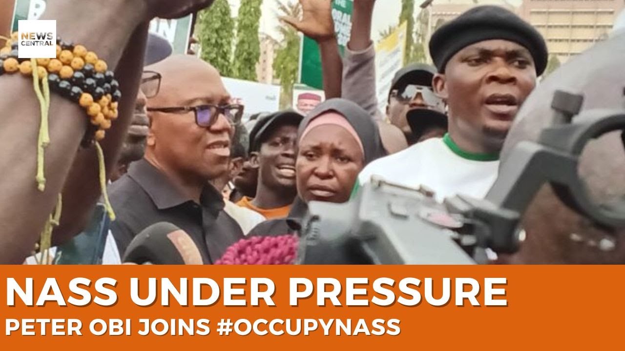 Protesters Storm NASS With Peter Obi Over Electoral Bill