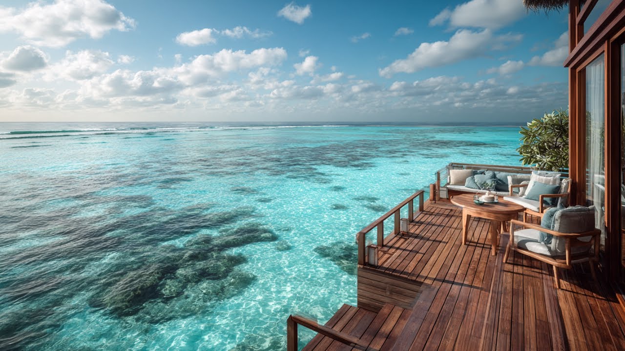 Maldives Cafe Ambience 🌊 Calm Background Music for Focus, Work & Relaxation (LIVE)