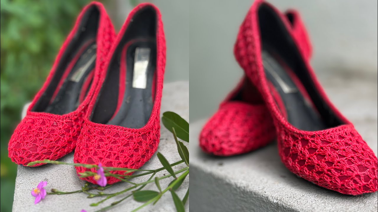 RESTAURANDO SAPATO COM CROCHE