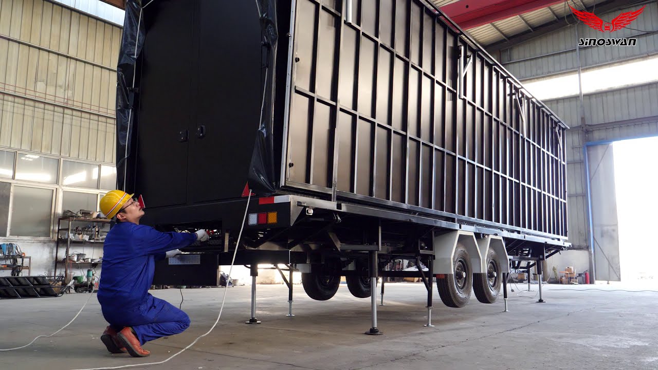 SINOSWAN ST80 Hydraulic Mobile Staging Trailer FOR Australia clients ~setup by10 minutes one stage