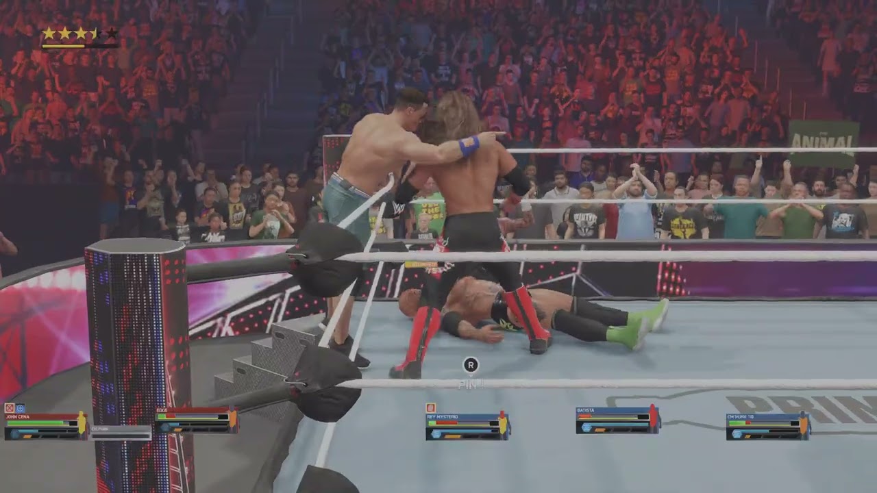 WWE 2K25 - Edge & John Cena vs. Batista & CM Punk & Rey Mysterio|Handicap tag match | PS5 [4K 60FPS]