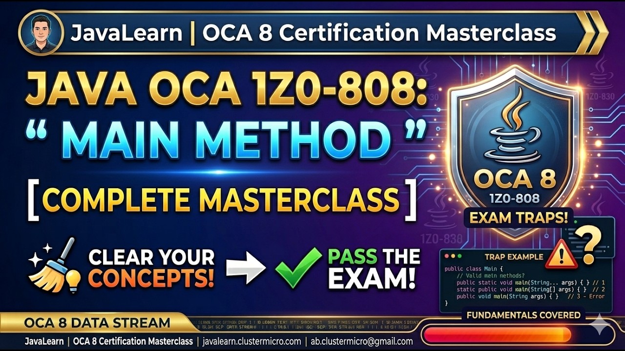 Java OCA 1Z0 808 1 2 main Method