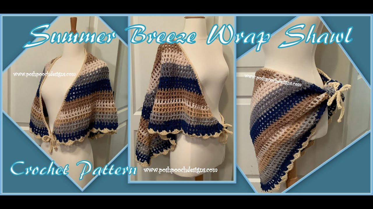Learn To Crochet The  Summer Breeze Wrap Shawl Crochet Pattern #crochet #crochetvideo