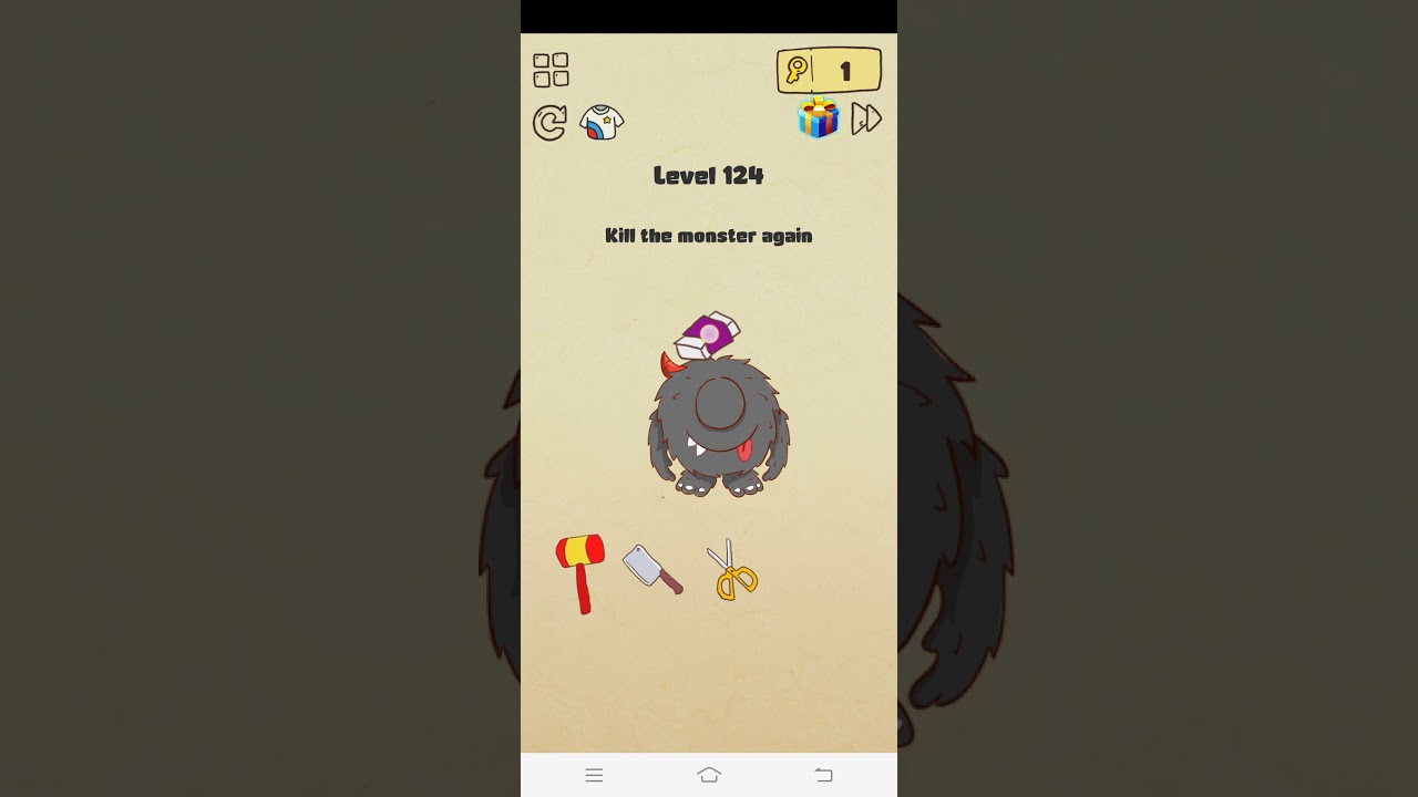 Brain crazy level 124 Kill the monster again. Walkthrough