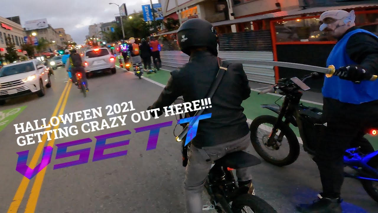 BAESK8 2021 Halloween NIGHT PEV Group Ride in San Francisco As City Gets Crazy! Cap Rides Vsett 11+