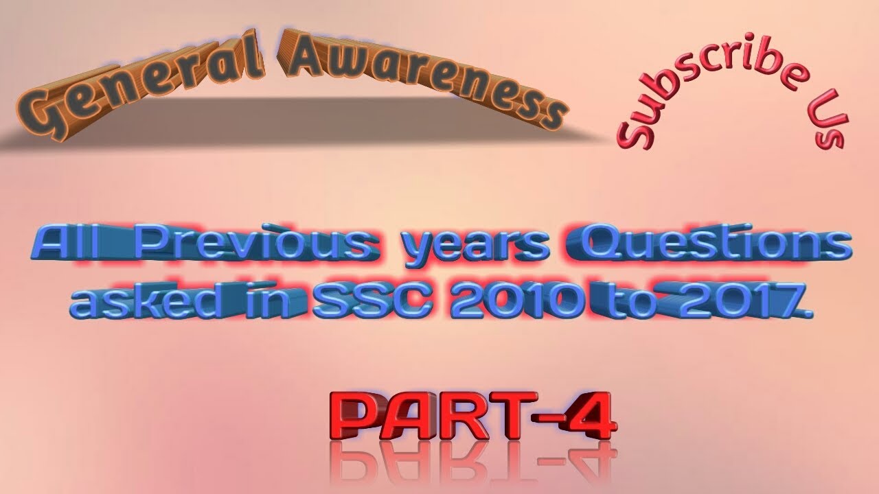 SSC CGL 2018 GK/GS 1500+ || पिछले साल आये हुए महतपूर्ण सवाल 1999 -2017 तक part-4