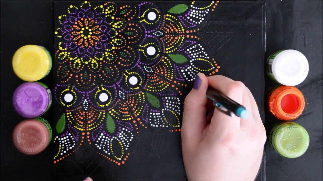 DIY | Mandala Sanatı Nokta Boyama Tekniği | Colored Mandala Dot Art #11