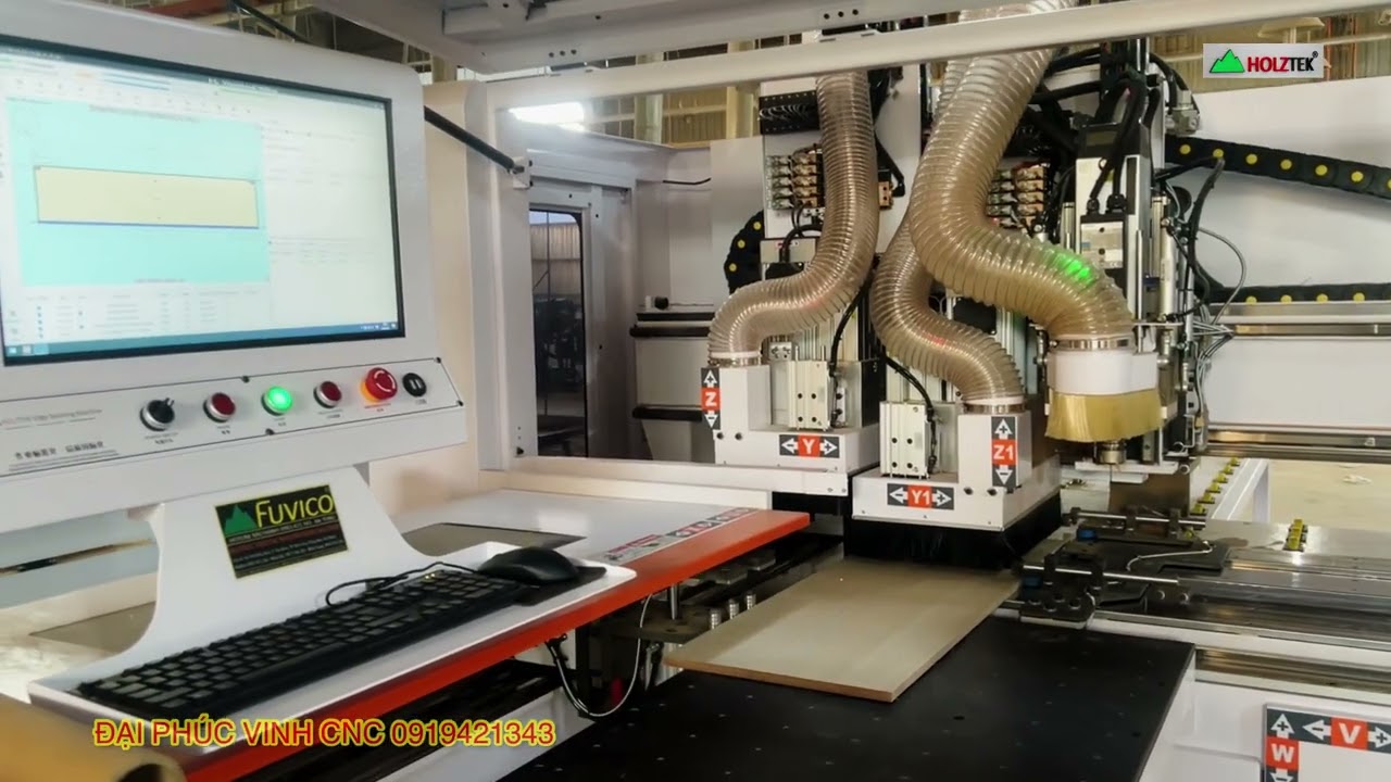 HT-6SD-M2H| Máy khoan Cnc 6 mặt 2 chùm khoan kép Holztek Promaster Cabinet 