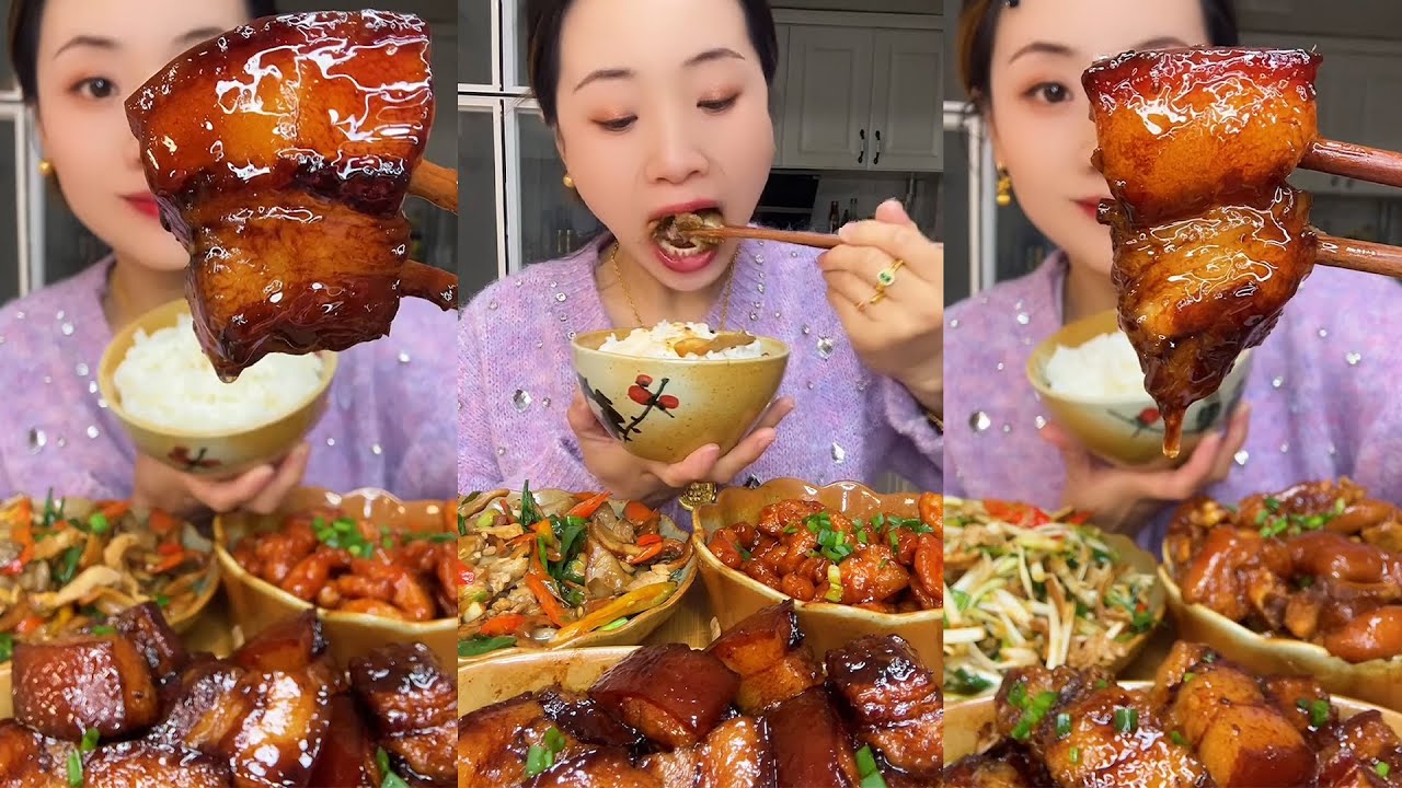 MUKBANG Masakan Rumahan Viral 🍚 Daging Babi Kecap + Nasi Putih