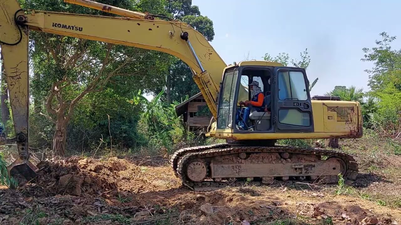 KOMATSU PC200-6 รับงานเคลียริ่ง เจอต้นแสงต้นไทรอุ้ม สวยจัด ราชาเม็ดเงินจัดให้ excavator EP.9288