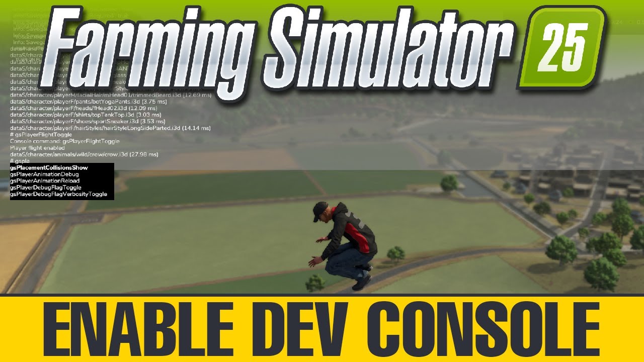 Enabling the developer console in Farming Simulator 25 - FS25 Tutorial - PC Only