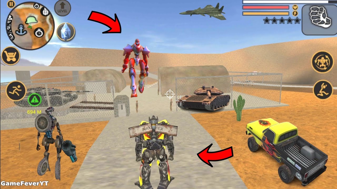 Vegas Crime Simulator (Transformer Truck Enter Army Base)Army Tank, Helicopter - Android Gameplay HD
