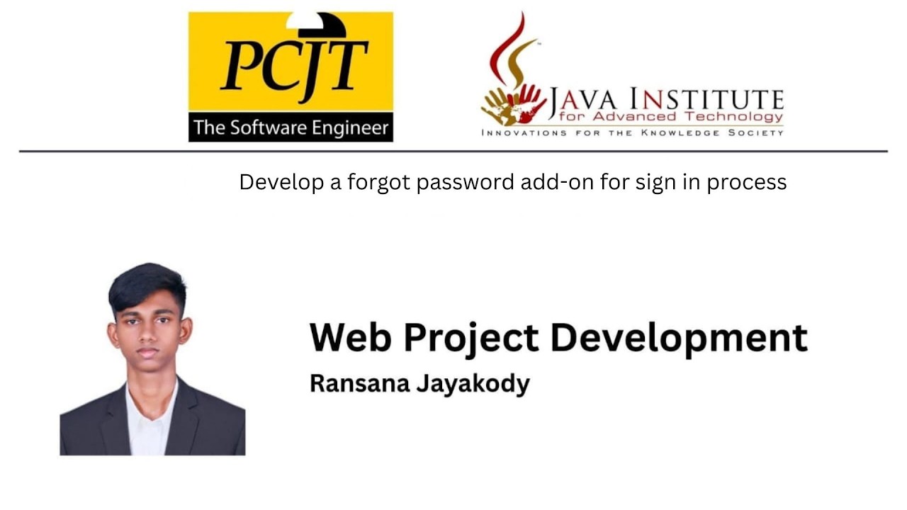 Web Project Development Task  | 05 | Java Institute | Ransana Jayakody