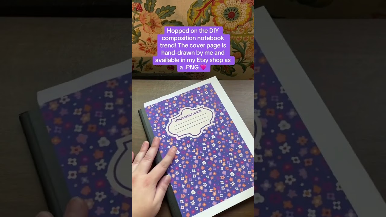 Making a viral composition notebook cover! #diynotebookcover #etsycanada #handdrawnart