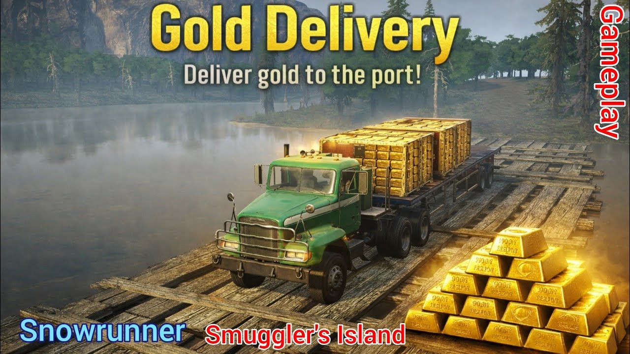 Gold Delivery. Snowrunner Smuggler's Island Gameplay. Snowrunner Gameplay. 