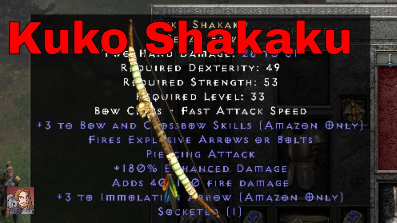 D2R Unique Items Kuko Shakaku (Cedar Bow)
