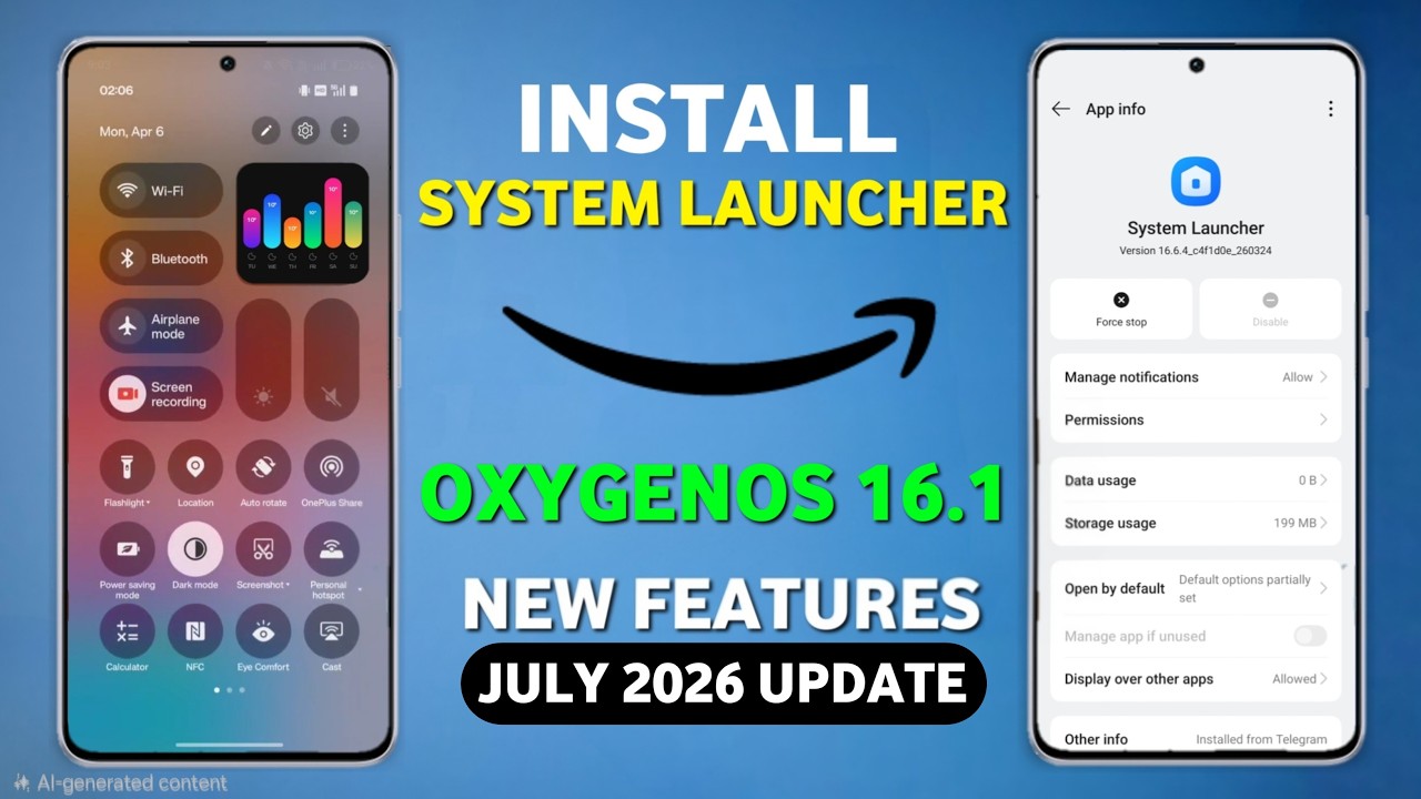 Install Oneplus OxygenOS 16.1 System Launcher Latest Update for 12/12R,13/13R,11/11R,Nord 3/4/5 CE