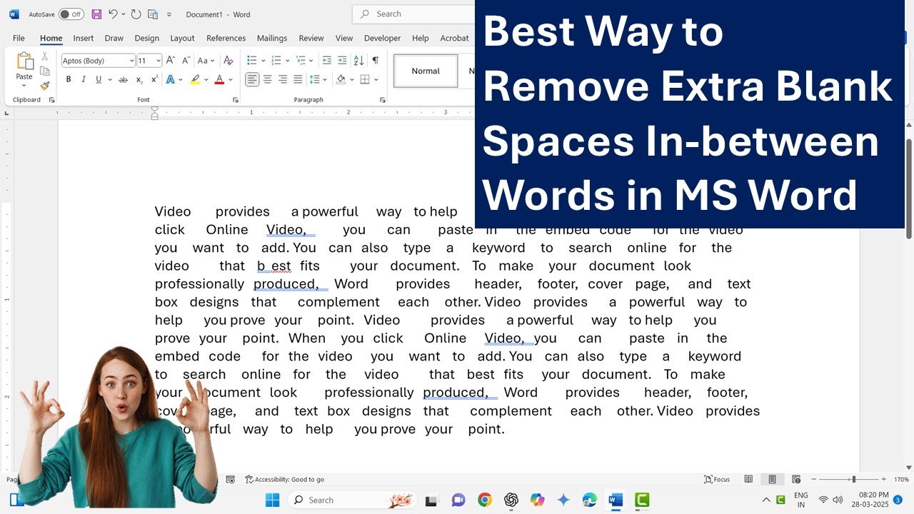 Best Way to Remove Extra Blank Spaces In between Words in MS Word