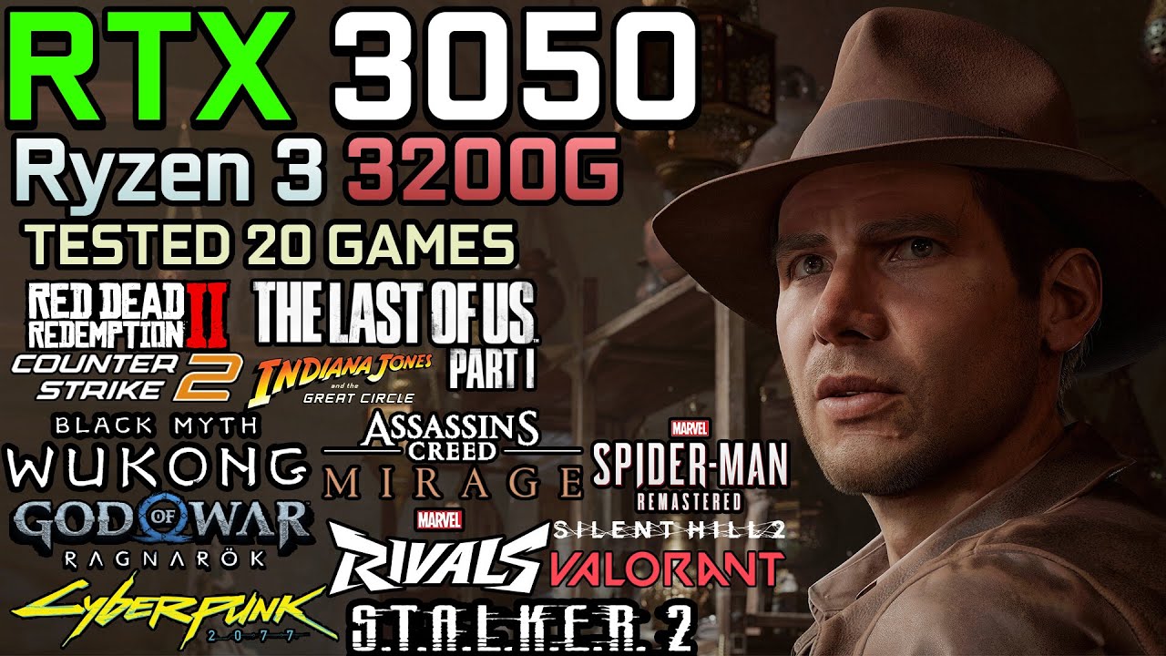 RTX 3050 6GB + Ryzen 3 3200G - Test in 20 Games