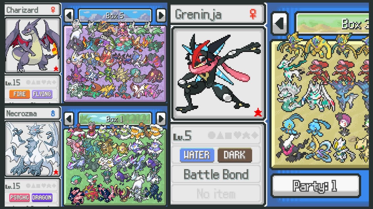 Save File #36: Pokemon Fire Ash 3.4 - All Shiny Legendary, Mega Forms & More (Start of Game)