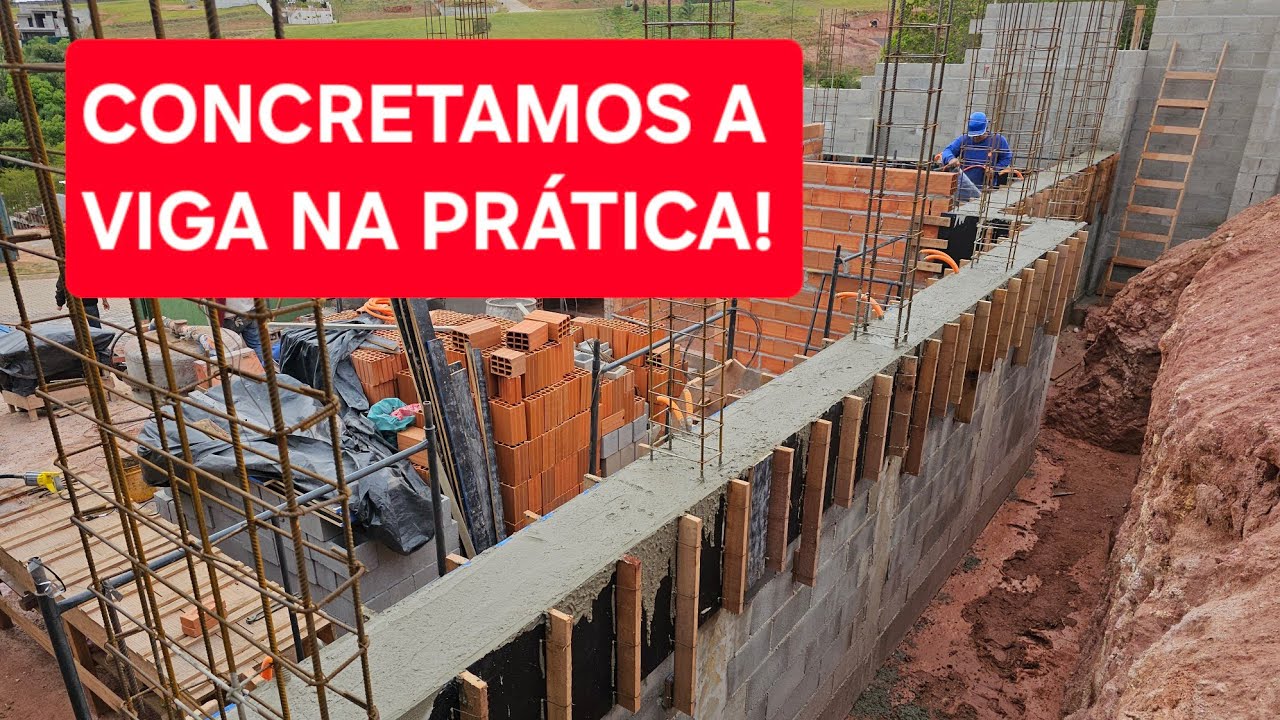 CONCRETAMOS A VIGA DESTA PAREDE DE ARRIMO!