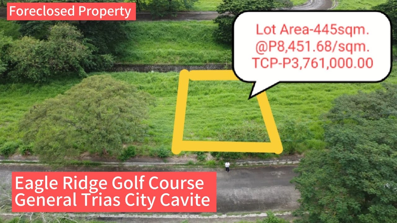 Eagle Ridge Gol Course General Trias Cavite LA-445sqm @P8,451.68/sqm TCP-P3,761,000.00 Vacant Lot.