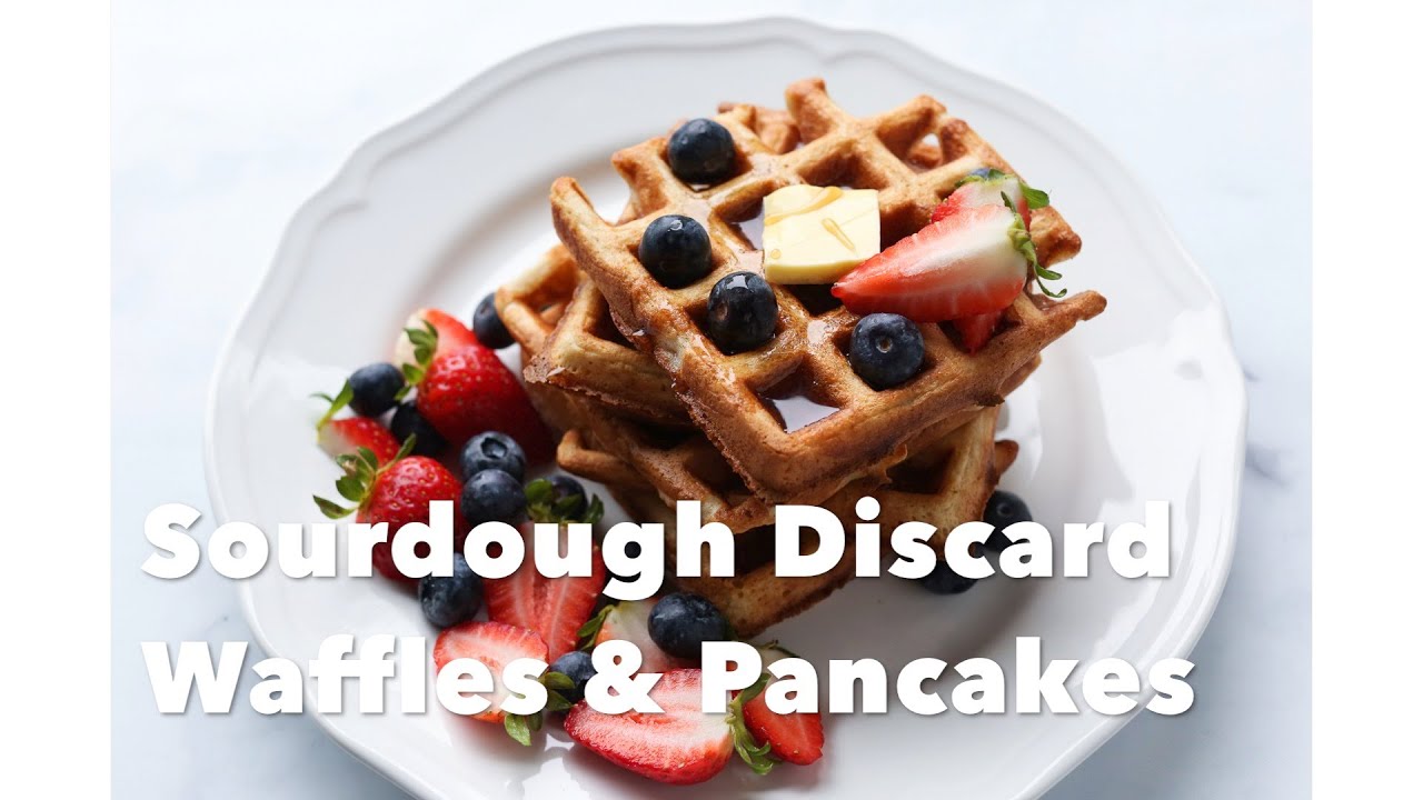 天然酵种弃种华夫饼（消耗剩余酵种，简单快手，质地蓬松） Sourdough Discard Waffles&Pancakes
