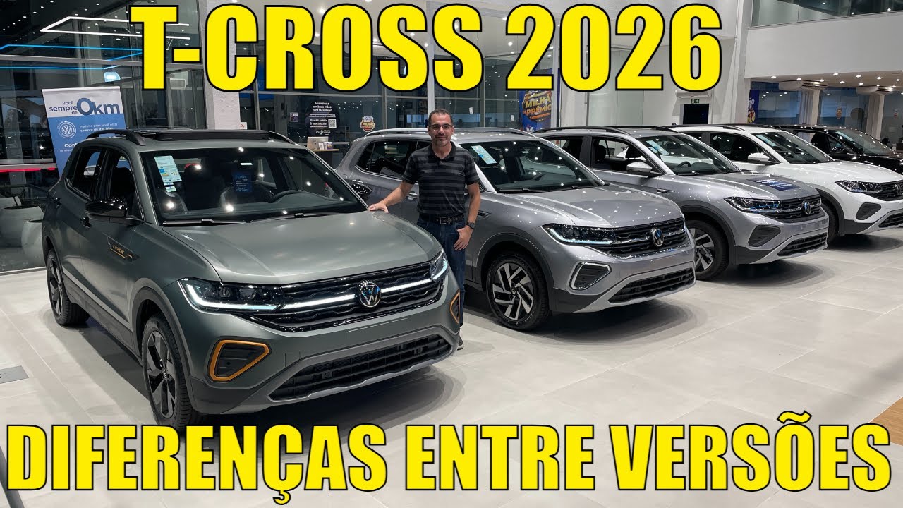 Volkswagen T-Cross 2026 - Diferenças entre as versões
