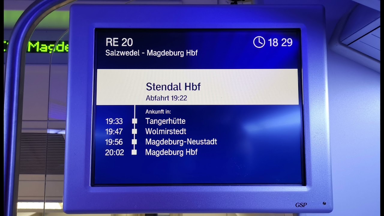 Deutsche Bahn AG - REGIO S&uuml;d-Ost - RE 20 Salzwedel &harr;️ Magdeburg Hbf - Stationsansage Stendal Hbf