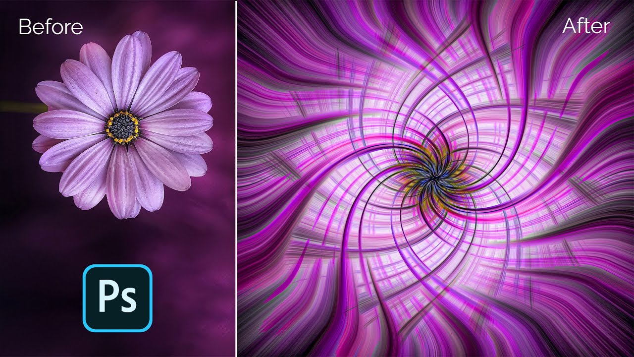 Artistic Flower Photo Effect (Twirl Effect): Photoshop Tutorial