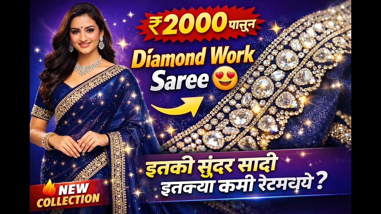 ₹2k पासून Diamond Work Fancy Saree Collection 😍 | Latest Silk Saree Designs | Shagun Textile Market